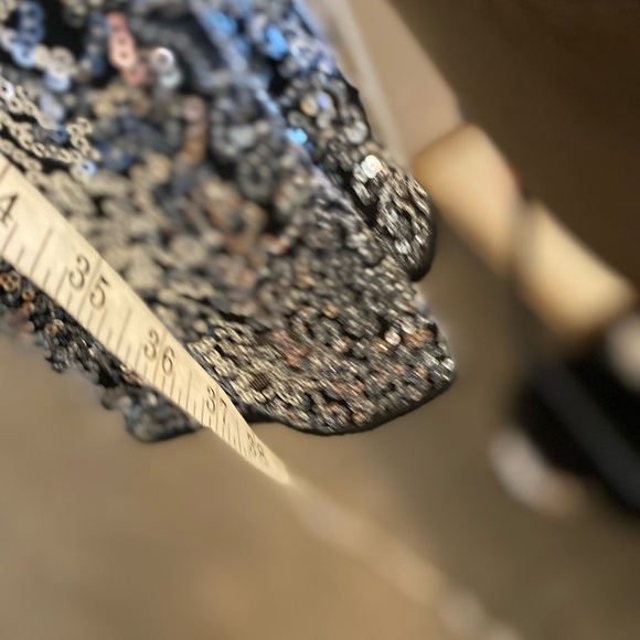 Festive Silver sequin legging statement pants holiday attire christmas NYE Glam - Picture 8 of 8